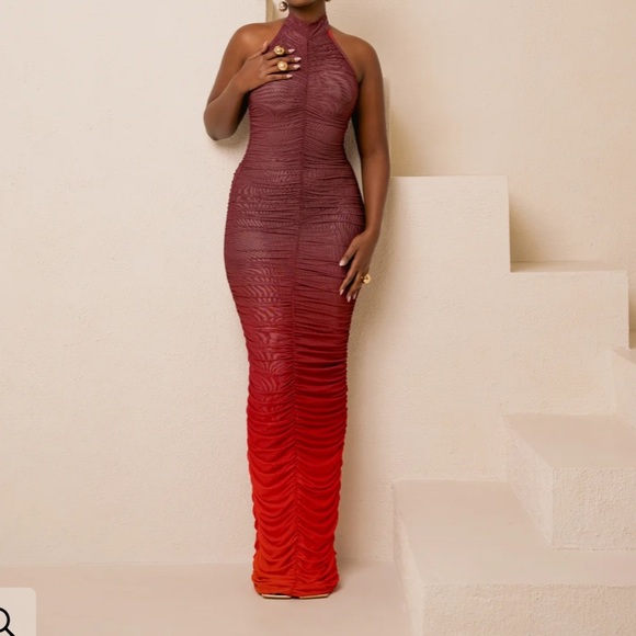 OFUURE DAWN RUCHED HALTER MAXI DRESS - Picture 3 of 3